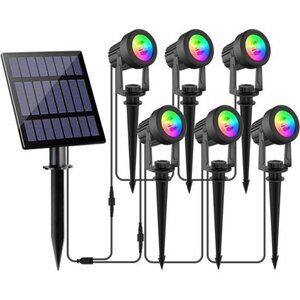 Halloween Solar Spot Lights Outdoor, Solar Color Changing RGB Landscape